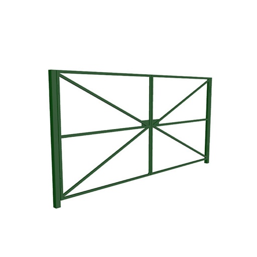 Ворота распашные каркас со столбами Оптима 4х2 м зеленые RAL 6005 Ворота распашные каркас со столбами Оптима 4х2 м зеленые RAL 6005