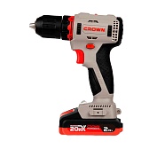Дрель-шуруповерт аккумуляторная Crown CT21091HX-2 BMC 20 В 2 Ач Li-Ion 1 АКБ и ЗУ Дрель-шуруповерт аккумуляторная Crown CT21091HX-2 BMC 20 В 2 Ач Li-Ion 1 АКБ и ЗУ