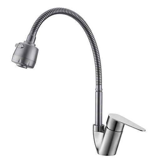 Смеситель для кухни Corsa Deco Light нержавеющая сталь с гибким изливом однорычажный (966365) Смеситель для кухни Corsa Deco Light нержавеющая сталь с гибким изливом однорычажный (966365)