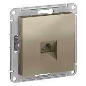 Розетка телефонная Systeme Electric AtlasDesign встраиваемая шампань RJ11 (ATN000581)