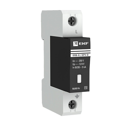 Ограничитель напряжения модульный EKF PROxima 230 В 5 кА 1P (opv-d1)