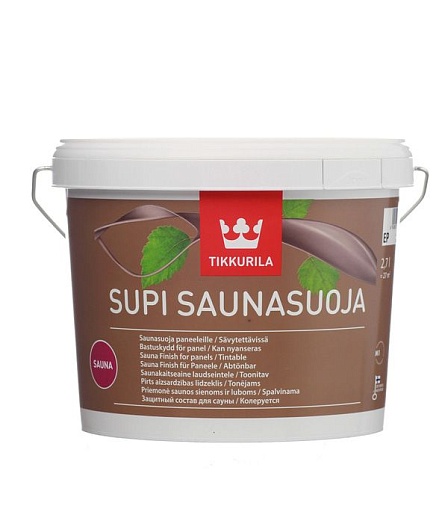 Антисептик Tikkurila Supi Sauna Protect для бань и саун бесцветный 2,7 л