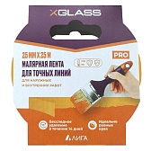 Лента малярная X-Glass для четкого края желтая 25 мм 25 м Лента малярная X-Glass для четкого края желтая 25 мм 25 м