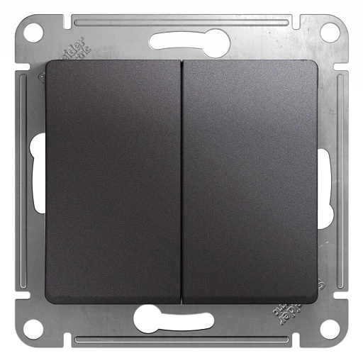 Выключатель Systeme Electric Glossa двухклавишный встраиваемый графит (GSL001351) Выключатель Systeme Electric Glossa двухклавишный встраиваемый графит (GSL001351)