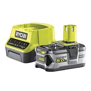 Аккумулятор Ryobi One+ RC18120-150 18 В 5Ач Li-Ion 18 В с зарядным устройством в комплекте (15643684)
