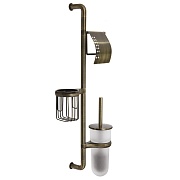 Стойка с бумагодержателем и ершом WasserKraft стекло/металл бронза Стойка с бумагодержателем и ершом WasserKraft стекло/металл бронза