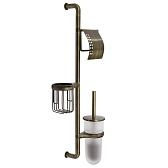 Стойка с бумагодержателем и ершом WasserKraft стекло/металл бронза