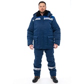 Костюм рабочий мужской утепленный Спрут Стандарт 52-54 рост 170-176 см темно-синий/васильковый