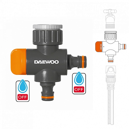 Разветвитель 3/4х1 для шланга Daewoo пластиковый (DWC 1219)