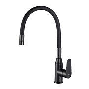 Смеситель для кухни Decoroom DR29 черный с гибким изливом однорычажный (DR29024BL) Смеситель для кухни Decoroom DR29 черный с гибким изливом однорычажный (DR29024BL)