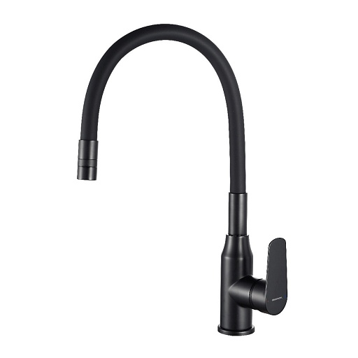 Смеситель для кухни Decoroom DR29 черный с гибким изливом однорычажный (DR29024BL)