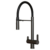 Смеситель для кухни Mixline MLSS-0401BL черный графит с гибким изливом однорычажный (556015)