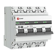 Автоматический выключатель EKF PROxima ВА 47-63 4Р 40А тип D 4,5 кА 400 В на DIN-рейку (mcb4763-4-40D-pro)