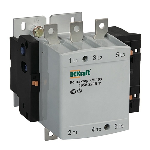 Контактор модульный Dekraft КМ-103 220 В 185 А тип AC 1НО+1НЗ (22154DEK) Контактор модульный Dekraft КМ-103 220 В 185 А тип AC 1НО+1НЗ (22154DEK)