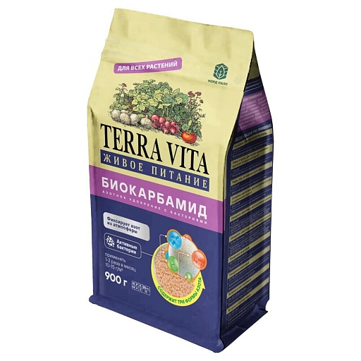 Биоудобрение сухое универсальное Биокарбамид Terra Vita 0,9 кг Биоудобрение сухое универсальное Биокарбамид Terra Vita 0,9 кг