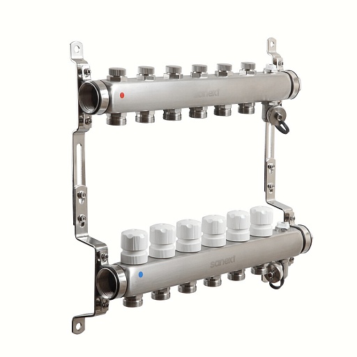 Коллекторная группа Sanext 1 ВР(г) х 6 выходов 3/4 НР(ш) ЕК х 1 ВР(г)