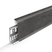 Плинтус ПВХ напольный Деконика 70 мм лофт серый 2200 мм Г-профиль с кабель-каналом