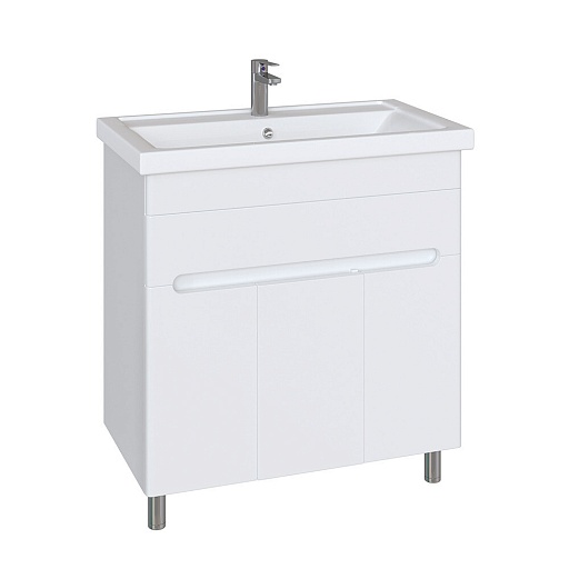 Комплект тумба с раковиной Sanstar Модена 80 см напольная белая (225.1-1.4.1.КФОС)