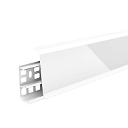 Плинтус ПВХ напольный Деконика 70 мм белый глянцевый 2200 мм