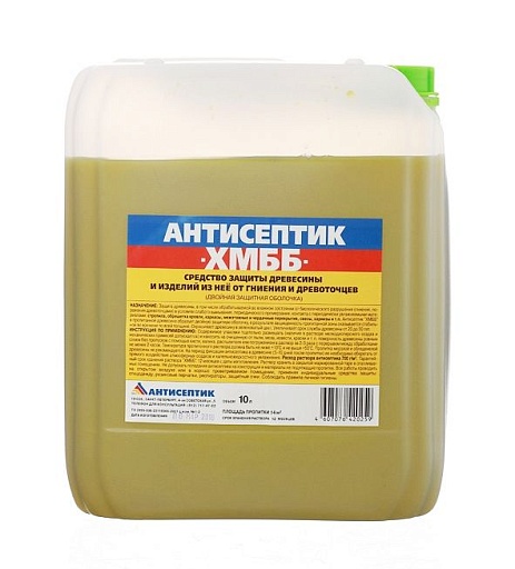 Антисептик ХМББ для дерева биозащитный 10 л зеленый Антисептик ХМББ для дерева биозащитный 10 л зеленый
