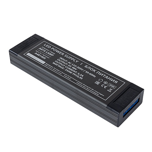 Блок питания для магнитной трековой системы Arte Lamp Pro 250 Вт 48 В (A481405N) Блок питания для магнитной трековой системы Arte Lamp Pro 250 Вт 48 В (A481405N)