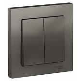 Выключатель Systeme Electric AtlasDesign двухклавишный встраиваемый сталь (ATN000952) Выключатель Systeme Electric AtlasDesign двухклавишный встраиваемый сталь (ATN000952)