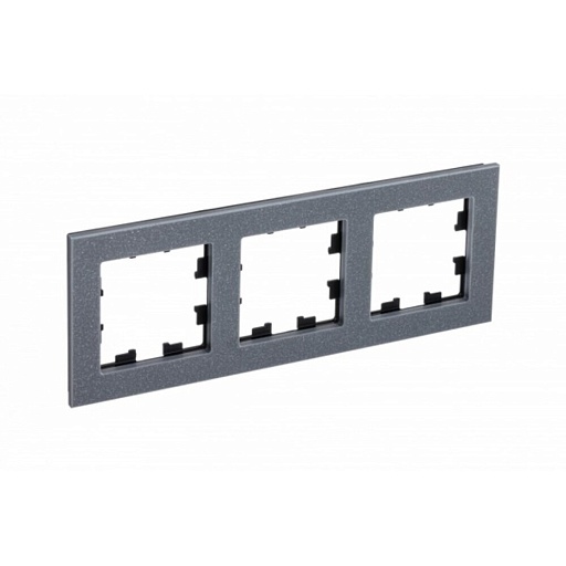 Рамка Systeme Electric AtlasDesign Nature трехместная мрамор айс грей (ATN343203)