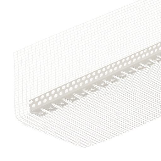 Профиль углозащитный арочный пластиковый 100х150 мм 2,5 м с сеткой