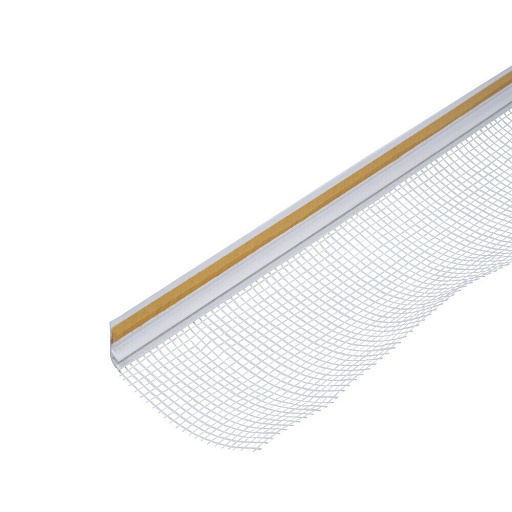Профиль примыкания оконный Profigips пластиковый с сеткой и пыльником 6 мм 3 м самоклеящийся