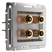 Розетка акустическая Werkel встраиваемая серебряная рифленая (a051351)