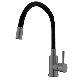 Смеситель для кухни Esko Snake графит с гибким изливом однорычажный (K44Grafit)