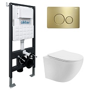 Комплект инсталляции Abber с унитазом Bequem с кнопкой золото и сиденьем микролифт (AC1100T-AC0105-AC0121MMG) Комплект инсталляции Abber с унитазом Bequem с кнопкой золото и сиденьем микролифт (AC1100T-AC0105-AC0121MMG)