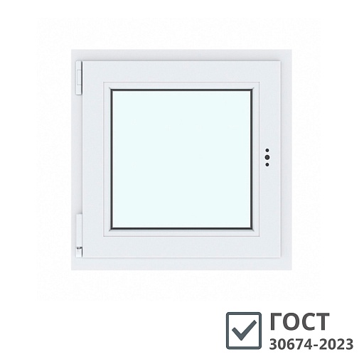 Пластиковое окно VEKA WHS 60 600х600 мм 1 створка левая поворотно-откидная однокамерное