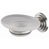 Мыльница для ванной WasserKraft Ammer K-7000 с держателем стекло/металл никель (K-7029)