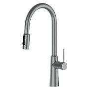 Смеситель для кухни ARGOtech Stick нержавеющая сталь с высоким изливом с вытяжной лейкой однорычажный (35-16/3V STICK)