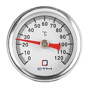 Термометр аксиальный СТМ 1/4 НР(ш) d40 мм шток 23х8 мм 90°С (CTT14D40)