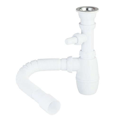 Сифон для раковины и мойки Wirquin Pro 1 1/2х40 мм с выпуском d70 мм с отводом с соединением 40/50 мм (30718030) Сифон для раковины и мойки Wirquin Pro 1 1/2х40 мм с выпуском d70 мм с отводом с соединением 40/50 мм (30718030)