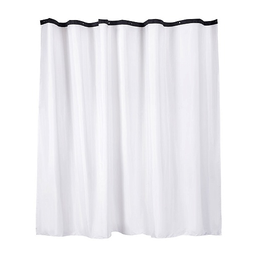 Штора для ванны Wess Outlook 2400х2000 мм полиэстер белая/черная (T685-1)