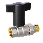 Кран шаровой латунный LD Pride 3/4 ВР(г) х 3/4 ВР(г) ручка со сгоном прямой (LD 47.348.20 RB)