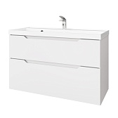 Комплект тумба с раковиной Raval Wector 100 см подвесная белая (Wct.01.100/P/W/MD)