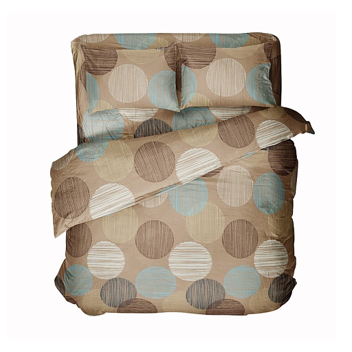 Комплект постельного белья Евро бязь Самойловский текстиль Капучино мультиколор с простыней 220х240 см
