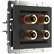 Розетка акустическая Werkel встраиваемая черная матовая (a051614)