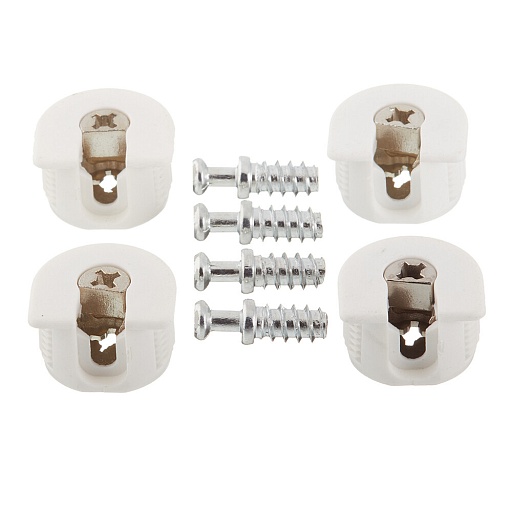 Полкодержатель-стяжка d20 мм белый со штоком 11 мм (4 шт.)