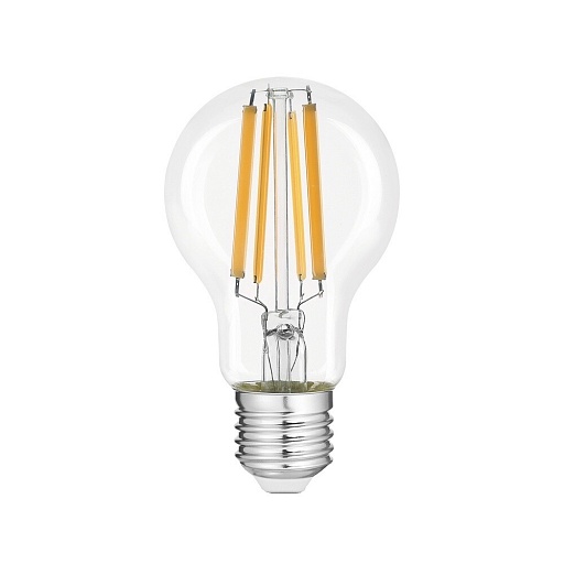 Лампа светодиодная филаментная Gauss Filament E27 4100К 20 Вт 1850 Лм 185-265 В груша A60 прозрачная Лампа светодиодная филаментная Gauss Filament E27 4100К 20 Вт 1850 Лм 185-265 В груша A60 прозрачная