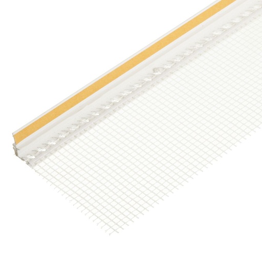 Профиль примыкания оконный с сеткой пластиковый 9 мм 2,4 м самоклеящийся