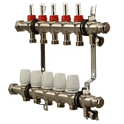 Коллекторная группа с расходомерами Terma 1 ВР(г) х 5 выходов 3/4 НР(ш) ЕК х 1 ВР(г)