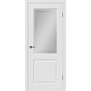 Дверь межкомнатная Мона 800х2000 мм эмаль белая со стеклом с замком и петлями