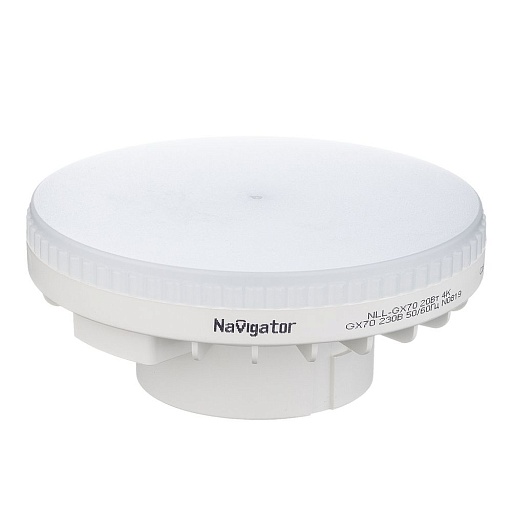 Лампа светодиодная Navigator GX70 4000К 20 Вт 1600 Лм 220 В таблетка матовая Лампа светодиодная Navigator GX70 4000К 20 Вт 1600 Лм 220 В таблетка матовая