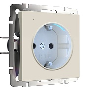 Розетка Werkel встраиваемая айвори матовая с подсветкой (a062424)