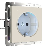 Розетка Werkel встраиваемая айвори матовая с подсветкой (a062424)